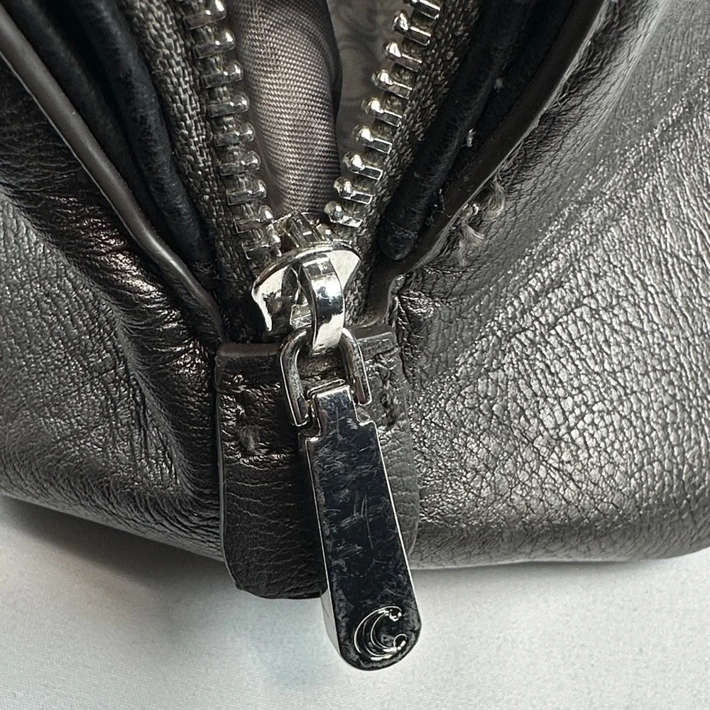 Dark Metallic/Shimmer Faux Leather Handbag/Laptop Tote